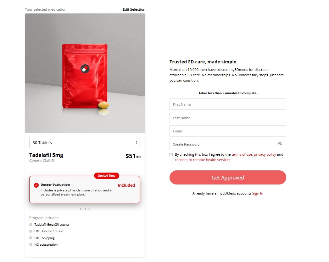 Create your new myEDmeds account